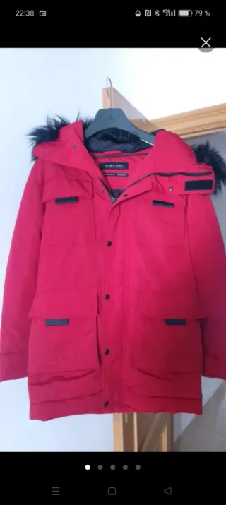 Parka Zara Talla M Roja