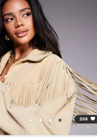 Chaqueta de ante con flecos