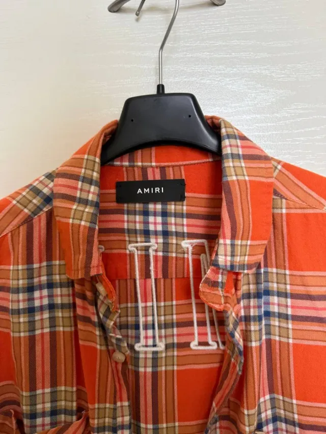 Camicia AMIRI Flanella Arancione Taglia M