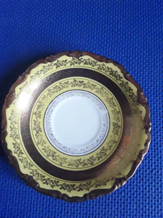 2 Piattini Porcellana Dorati Halka Sylvia