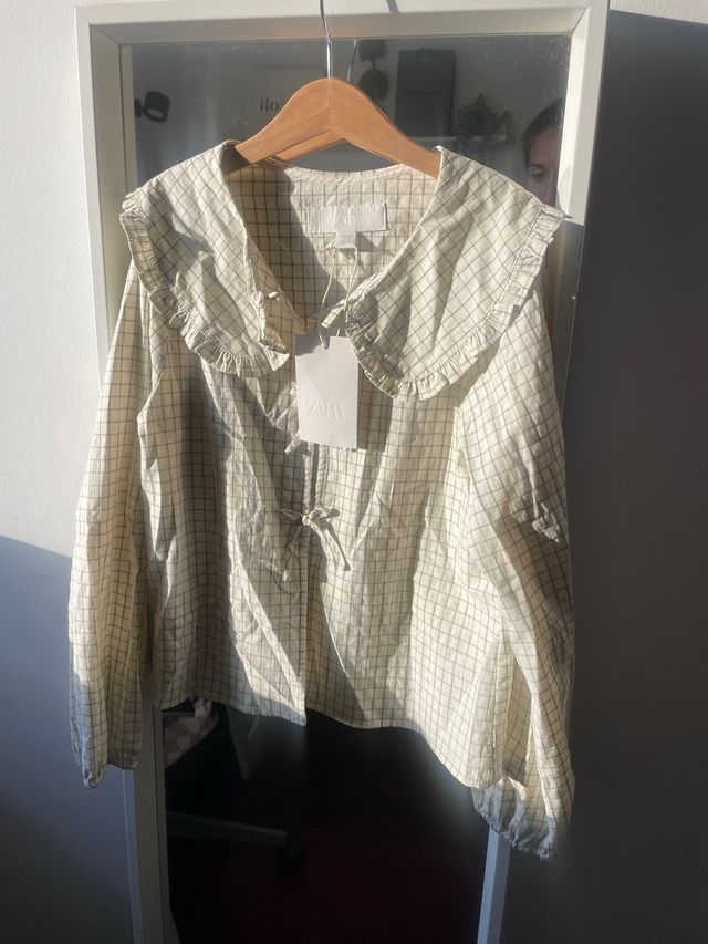 Blusa Zara cuadros con etiqueta talla 12-13 años