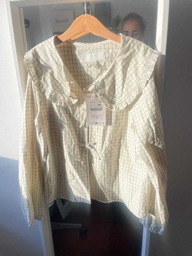 Blusa Zara cuadros con etiqueta talla 12-13 años