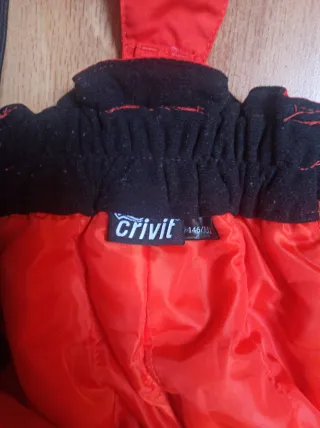 Pantalón de nieve rojo con tirantes