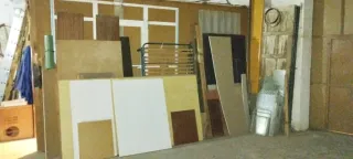 Carpintería, herramientas, y maderas varias