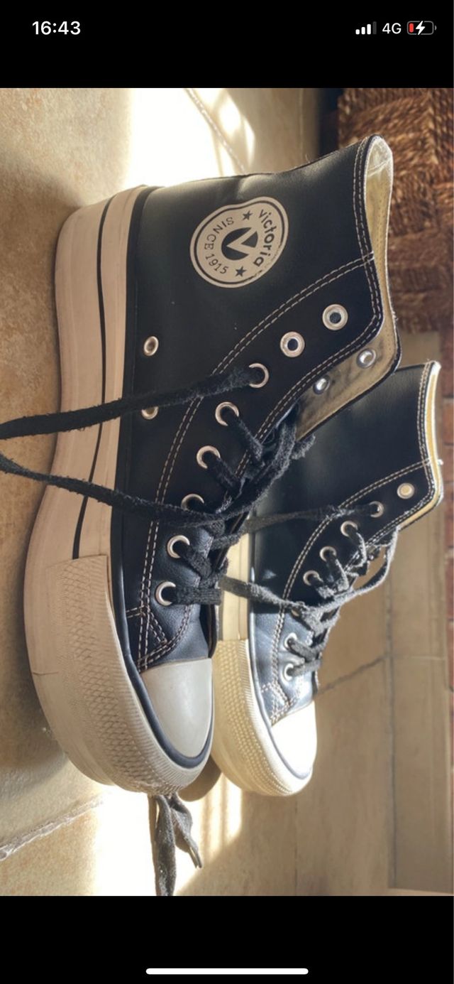 Zapatillas Victoria Negras Mujer