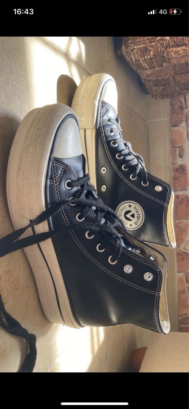 Zapatillas Victoria Negras Mujer