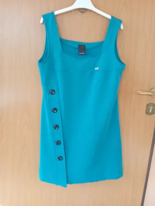 Scamiciato donna turchese con bottoni