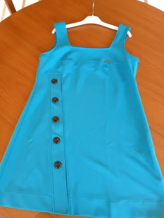 Scamiciato donna turchese con bottoni