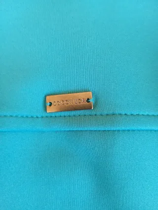 Scamiciato donna turchese con bottoni