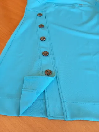 Scamiciato donna turchese con bottoni