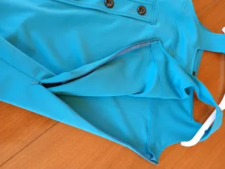 Scamiciato donna turchese con bottoni