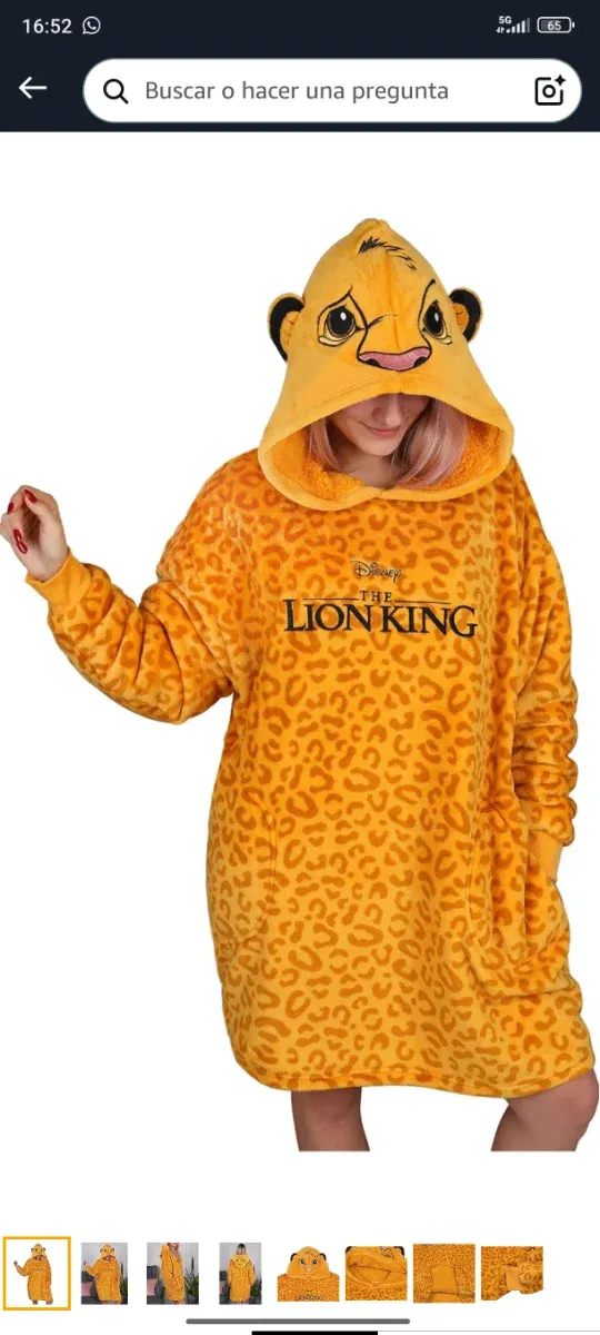Sudadera/Albornoz Rey León Disney Talla Única