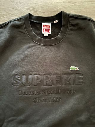 Sudadera Supreme x Lacoste Negra Talla L