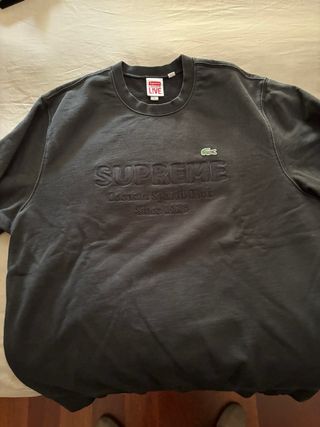Sudadera Supreme x Lacoste Negra Talla L