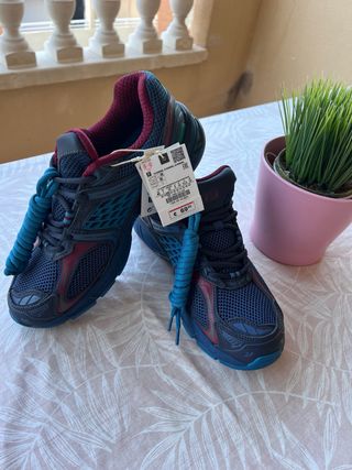 Deportivos azules y morados