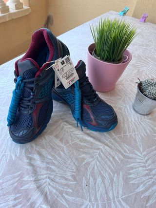 Deportivos azules y morados