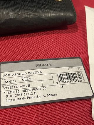 Portafoglio Prada Pattina Nero
