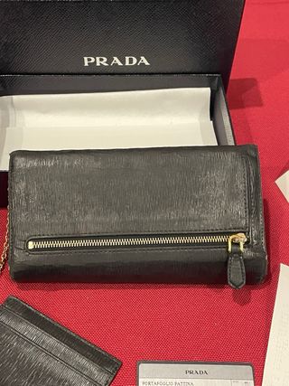 Portafoglio Prada Pattina Nero