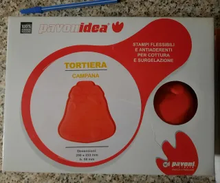 Tortiera Campana Pavonidea Silicone Rossa