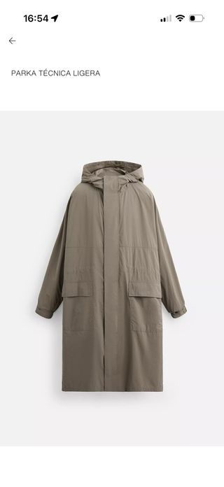 Parka técnica ligera Zara verde oliva
