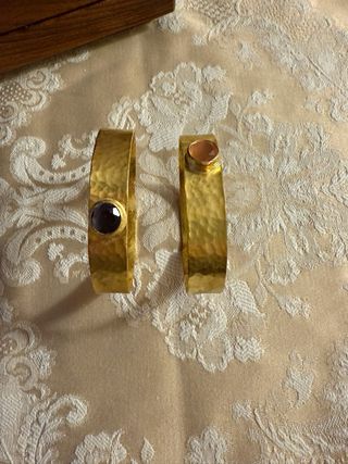 Bracciale ottone con pietra viola