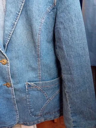 Chaqueta tejana mujer azul