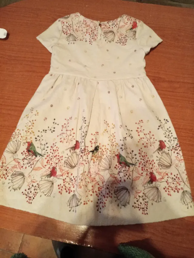 Vestido infantil estampado pájaros 11/12