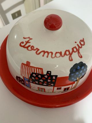 Porta formaggio in ceramica decorato