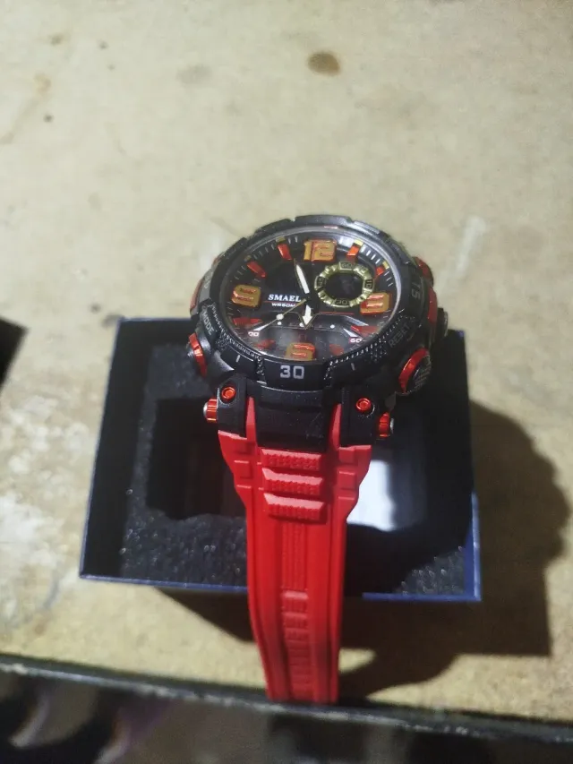 Reloj SMAEL Caballero Negro/Rojo