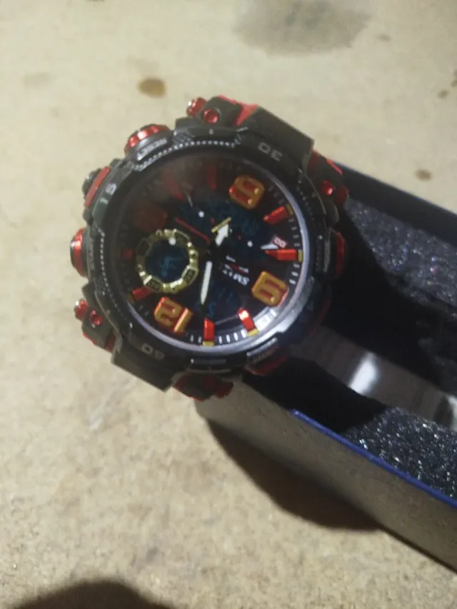 Reloj SMAEL Caballero Negro/Rojo