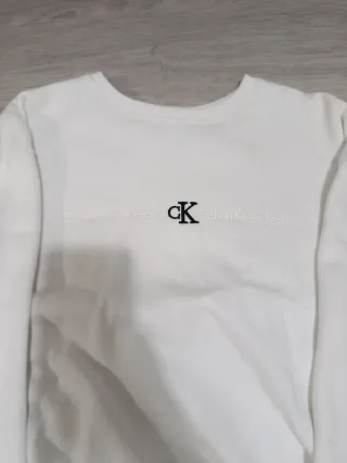 Sudadera Calvin Klein Blanca Logo CK