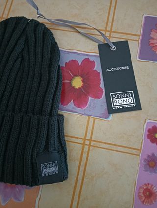 Berretto Uomo Sonny Bono, nero a coste e risvolto