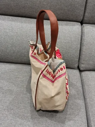 Borsa donna con ricami floreali