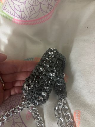 Borsa uncinetto grigia catena stile mccartney