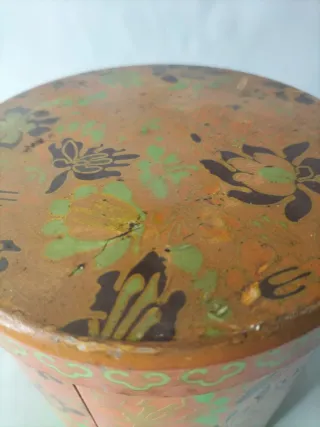 Caja Cola Cao Vintage Floral Naranja