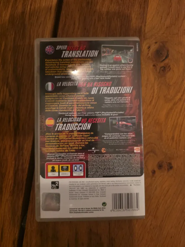 Juego PSP The Fast and the Furious Carreras