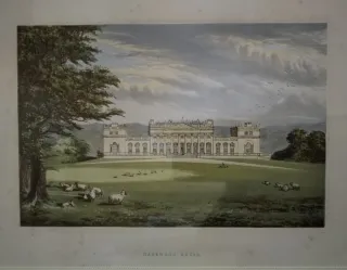 Cromolitografia Inglese Harewood House 1830