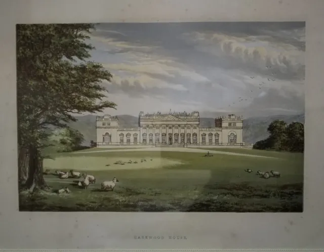 Cromolitografia Inglese Harewood House 1830
