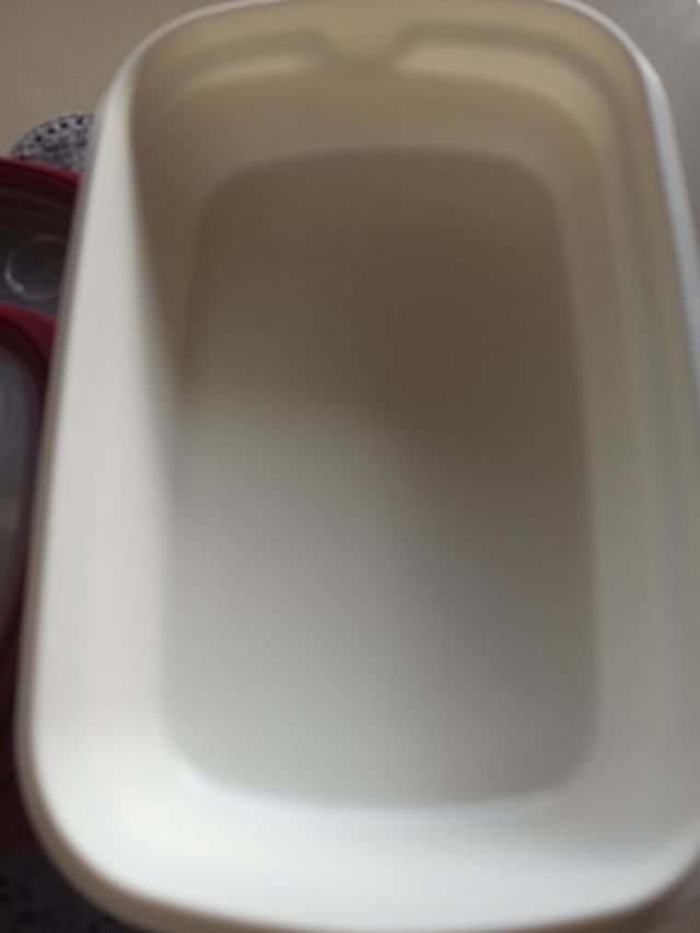 7 Tupper Ikea Plástico Rojo y Blanco