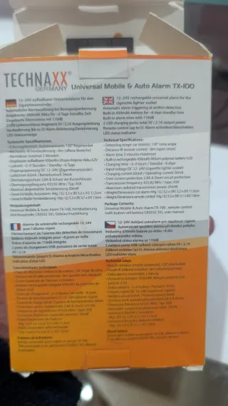 TECHNAXX TX-100 Alarma Móvil Universal