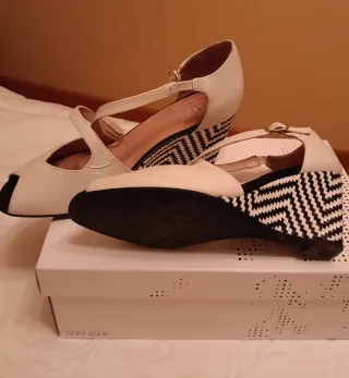 Zapatos Spanish Cuña Tira Cruzada