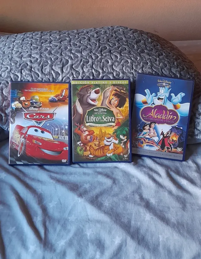Lote 3 DVD: Cars, El Libro de la Selva, Aladdin