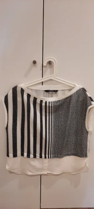 Top Zara Rayas y Geométrico Mujer Talla M