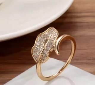 Anillo Oro Laminado Hoja Talla 18