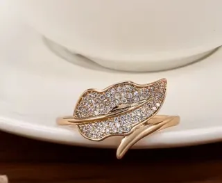 Anillo Oro Laminado Hoja Talla 18