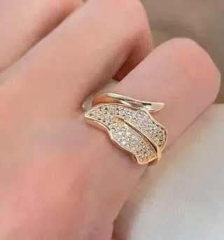 Anillo Oro Laminado Hoja Talla 18