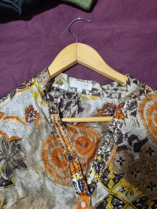 Camisa Zendra Transparente Estampada