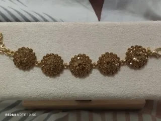 Pulsera Flores Chapado Oro