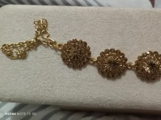 Pulsera Flores Chapado Oro