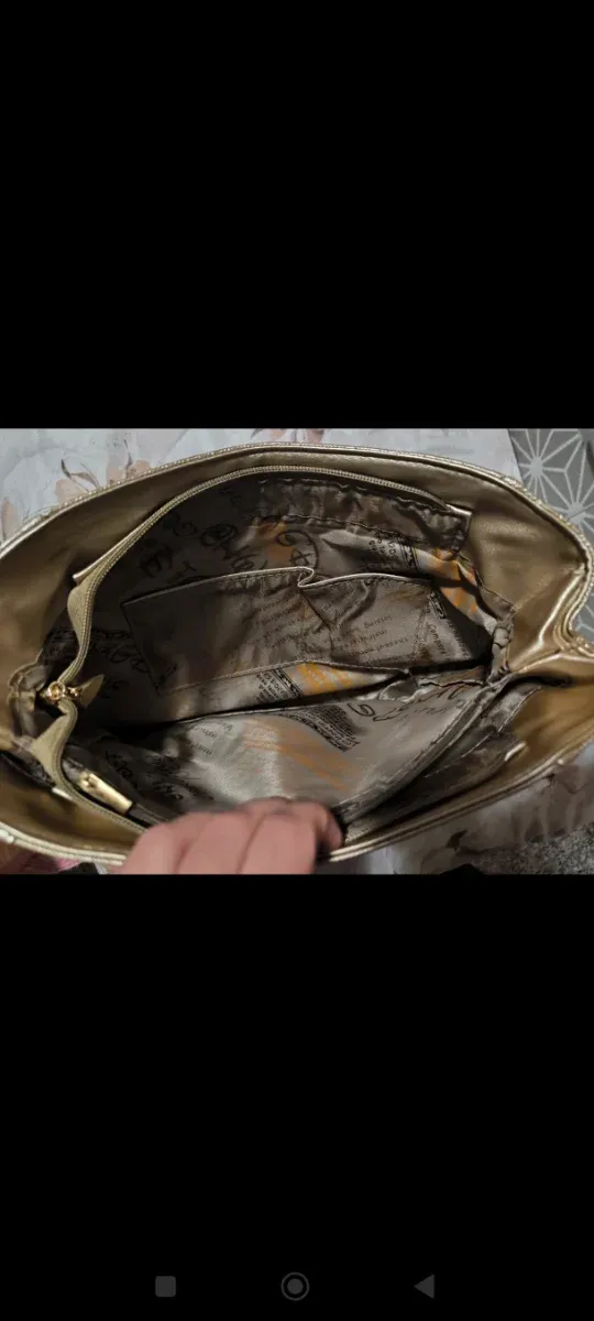 Borsa a spalla oro + mini pochette